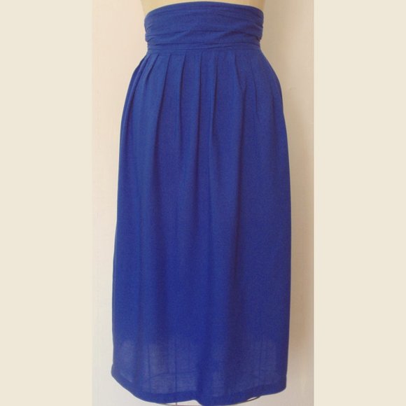 Forever 21 Dresses & Skirts - FOREVER 21 ROYAL BLUE HIGH WAIST PLEATED SKIRT L
